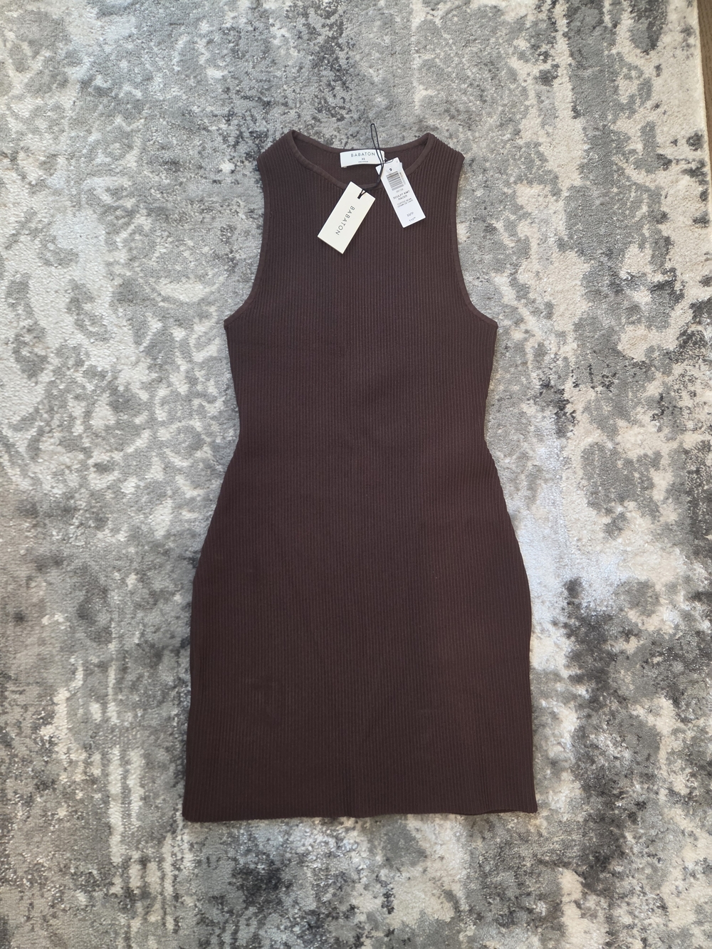 NWT Aritzia Brown Ribbed Tank Dress